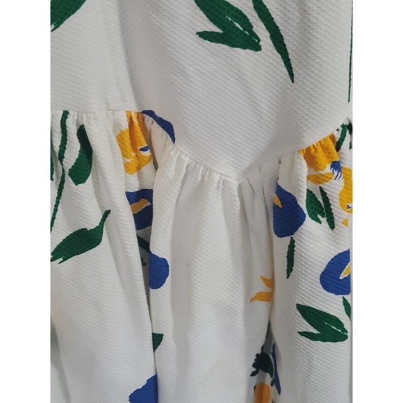 Vintage Elvira Vali Spaghetti Strap Textured Sz 16 Cottage Core Floral Sundress - Picture 4 of 12